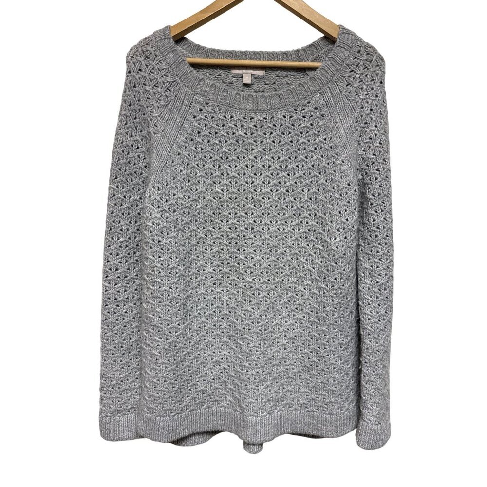 Banana Republic Italian Yarn Sweater Women's Grey Knit Medium Merino Alpaca